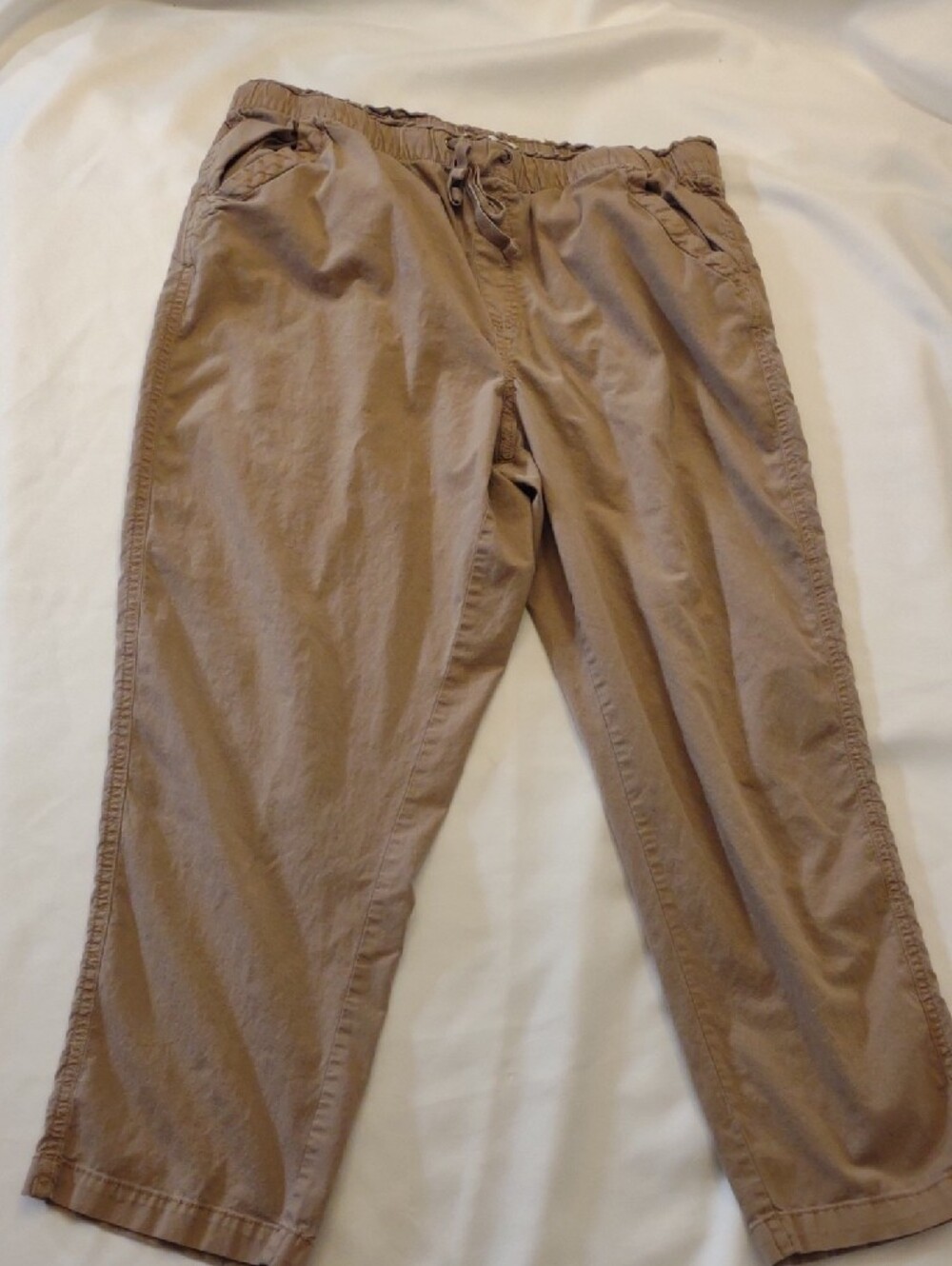 Sonoma Classic Elastic-Waist Chinos - Khaki/Tan - Size L